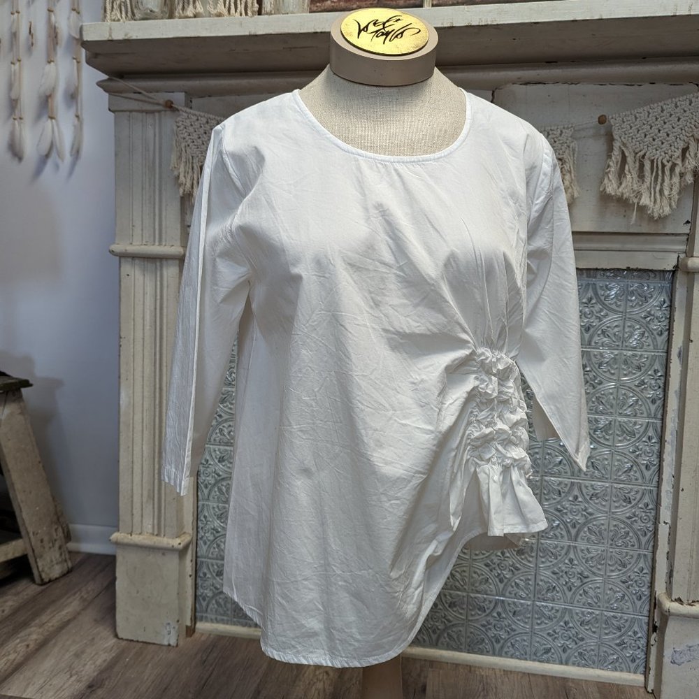 Tulip Olga Top, White; S, M, L, XL